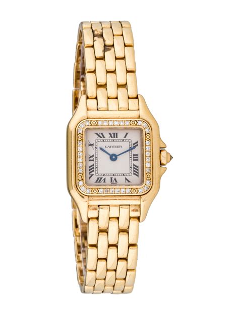 cartier panthere gold diamond watch